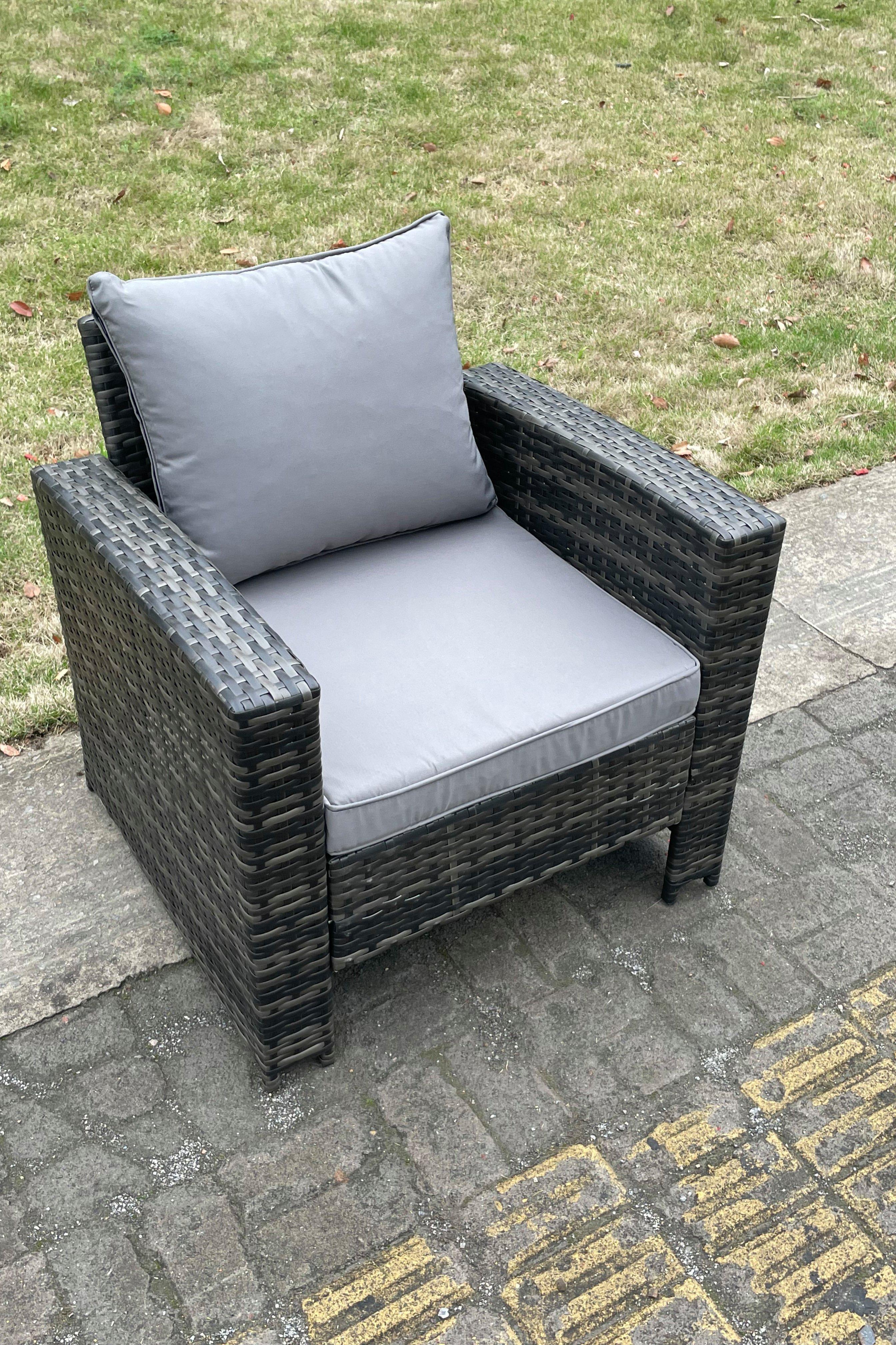 Single grey rattan deals chair